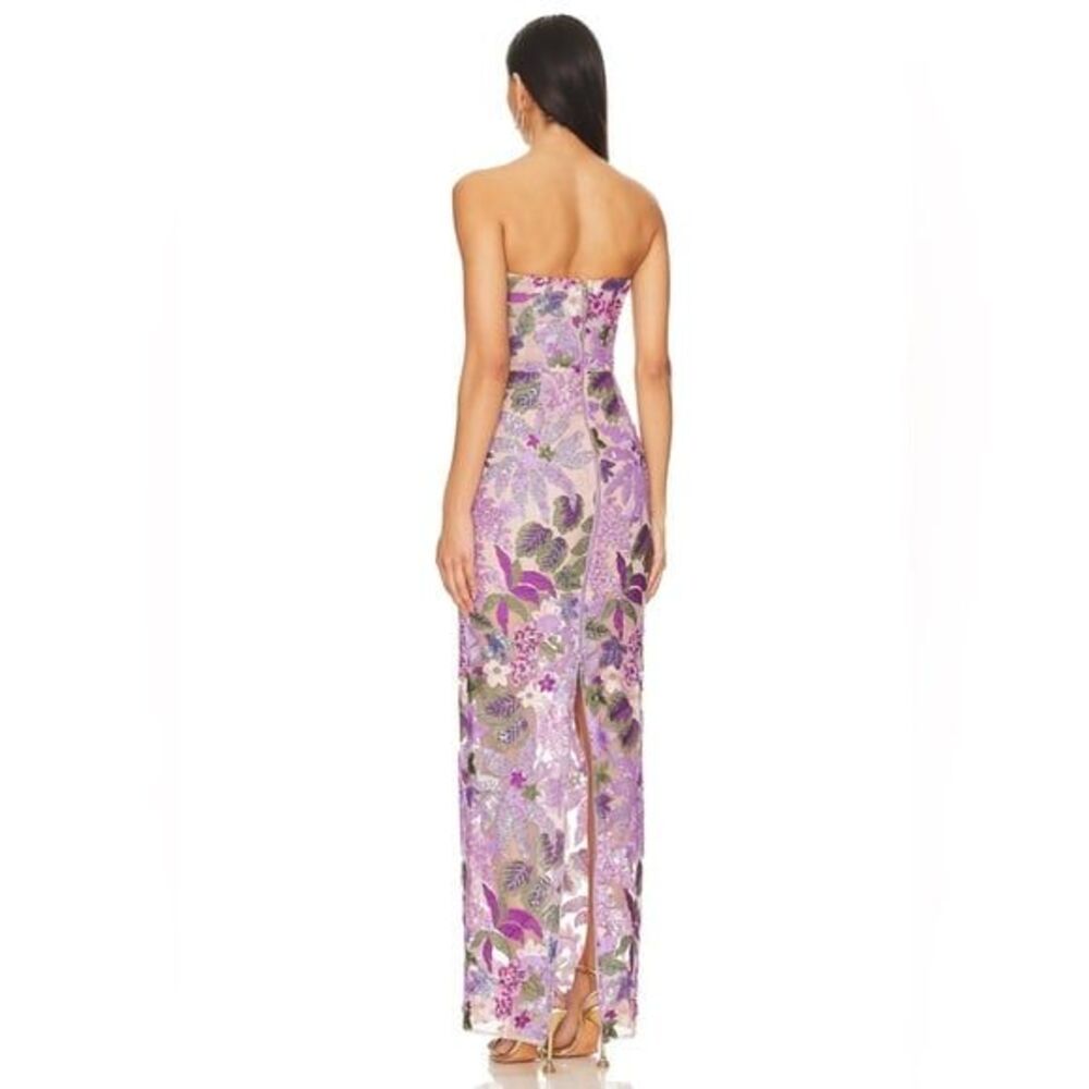 NWOT BRONX AND BANCO Dahlia Strapless Floral-Embroidered Sequin Gown - Picture 10 of 15
